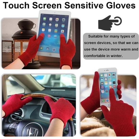 Women Winter Hat Scarf Gloves 3 in 1, Fleece Lined Thick Warm Beanie Hats - Picture 4 of 6